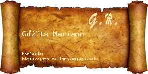 Gáts Mariann névjegykártya